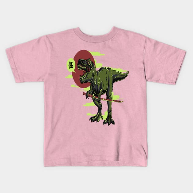 T-REX Samurai Kids T-Shirt by STAR SHOP